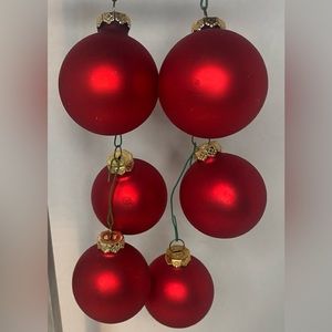 Christmas ornaments red small 5 1/2” round ornaments 6 pcs sold as a set